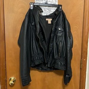 Crop top leather jacket